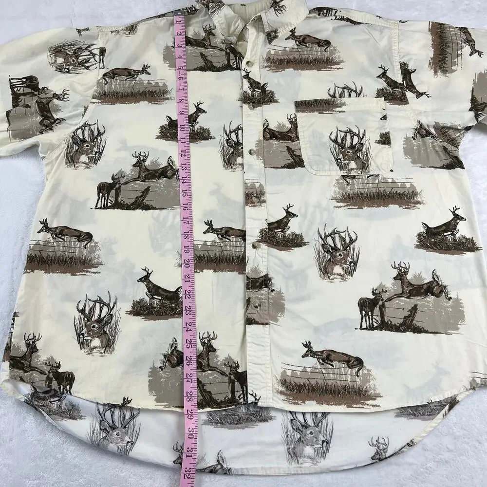 Outdoor Life Field Tested Buck Print Button Down Shirt Men's size 2XL AOP - Picture 5 of 8